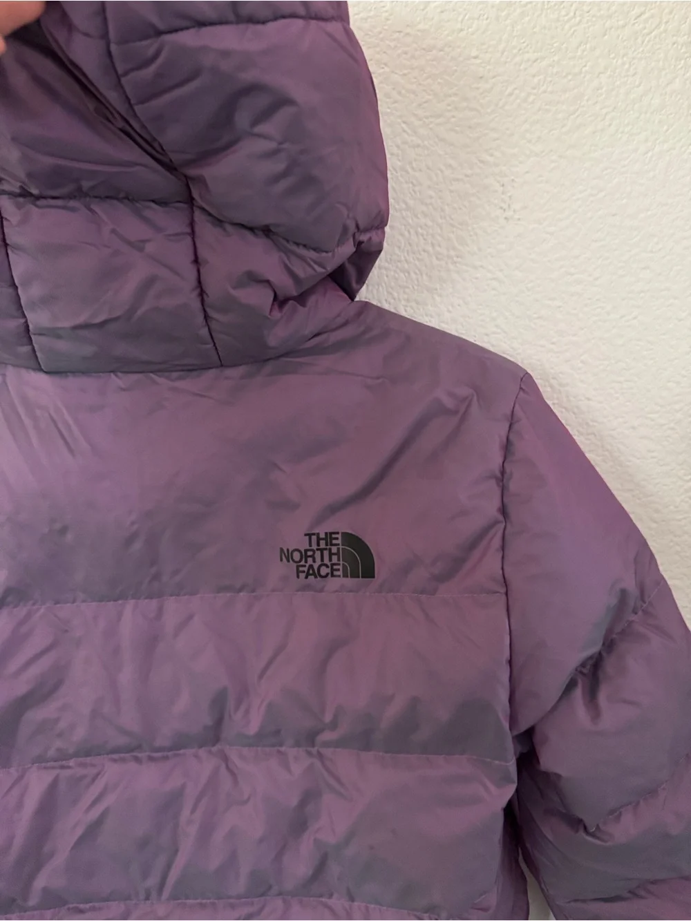 The north face iridescent down reversible puffer jacket